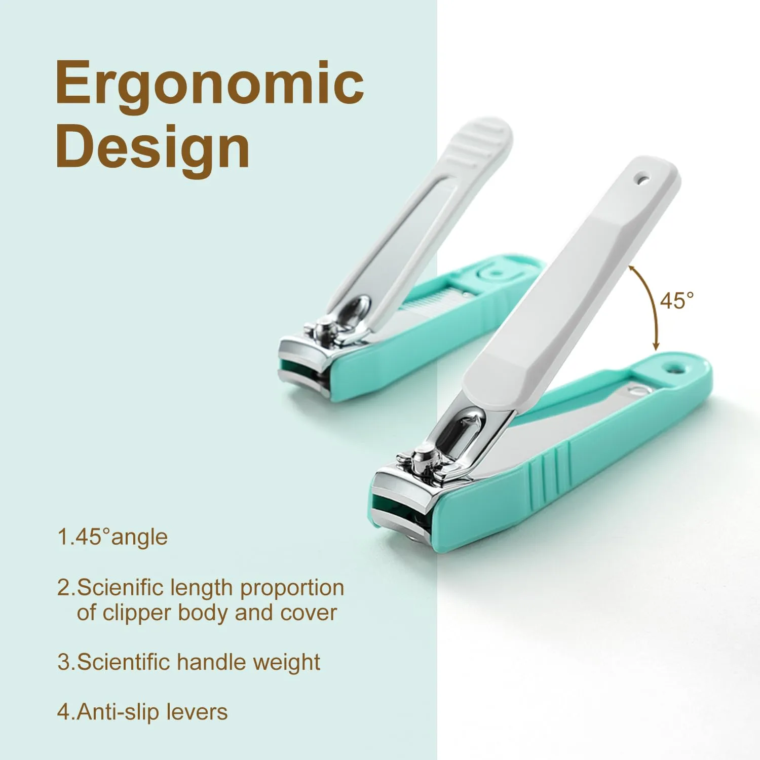 PAFASON Nail Clipper Set with Nail Catcher & Nail File Super Sharp for Fingernail & Toenail Clippers for Men & Women