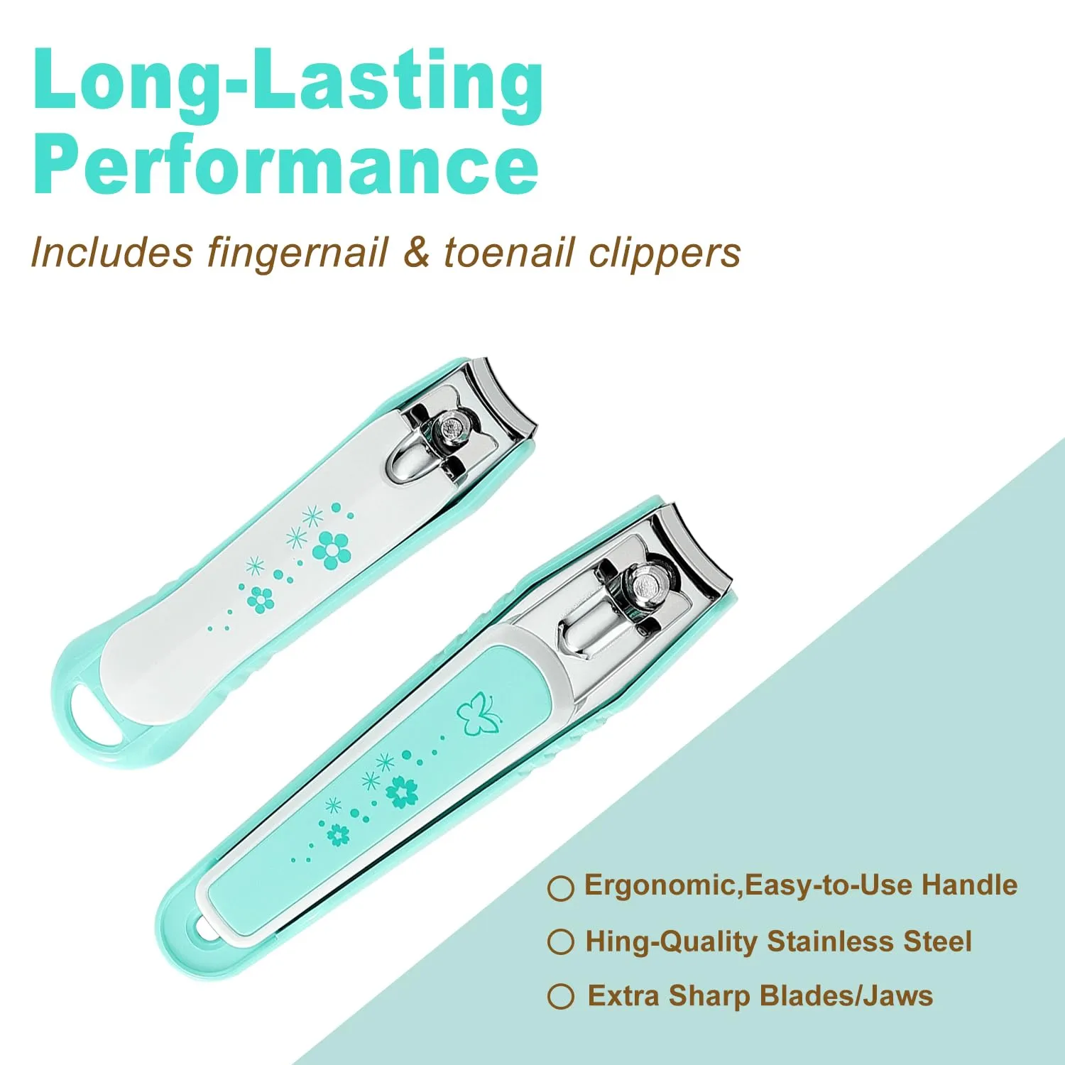 PAFASON Nail Clipper Set with Nail Catcher & Nail File Super Sharp for Fingernail & Toenail Clippers for Men & Women