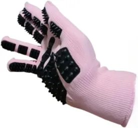 pet Grooming Glove- Bathing - Gentle Shedding Brush for Long and Short Hair Cats, Dogs, Horses - Hair Remover - Easy to use - Single Right Hand Glove - 5 Colors (Pink)