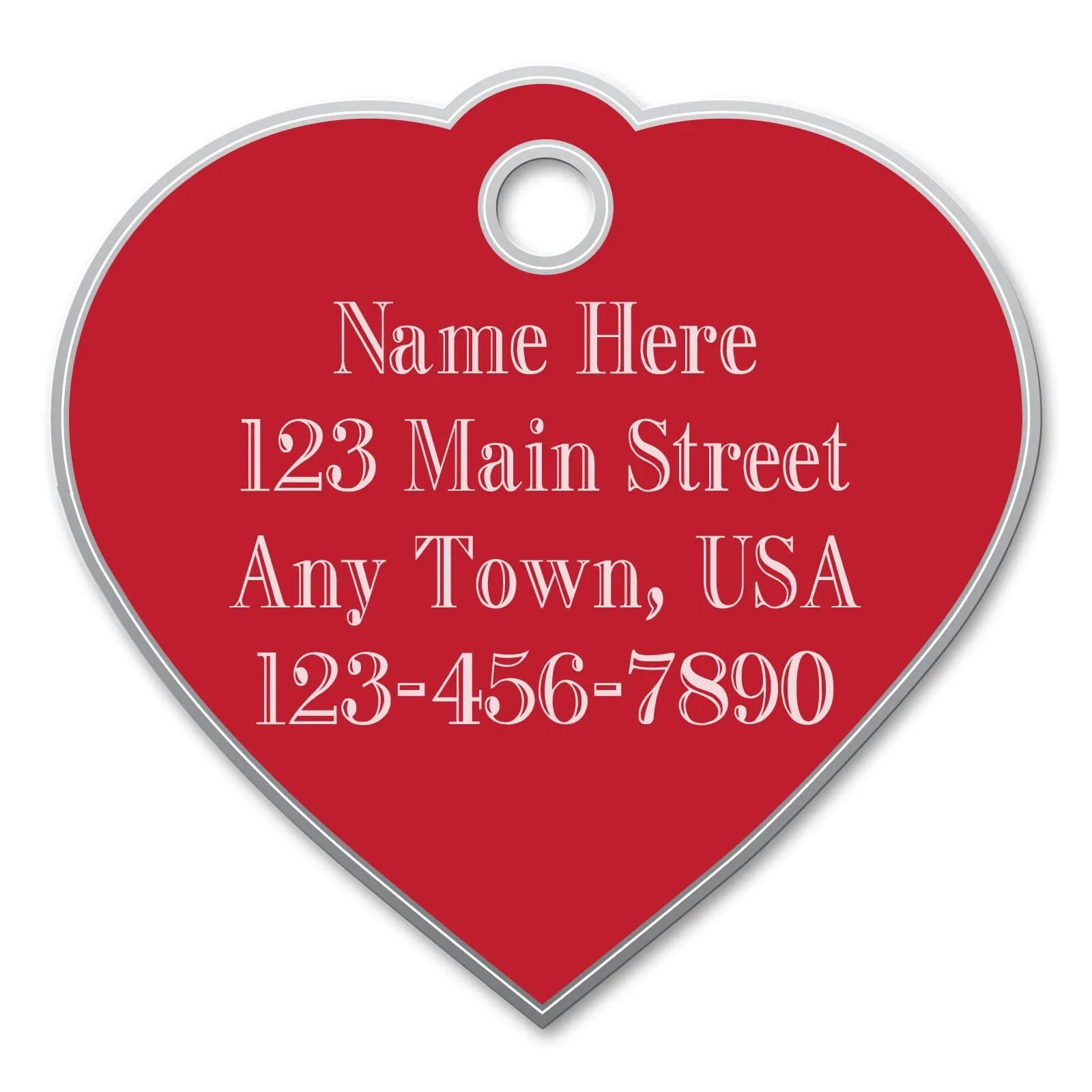 Small Heart Shaped Custom Personalized Dog Tags