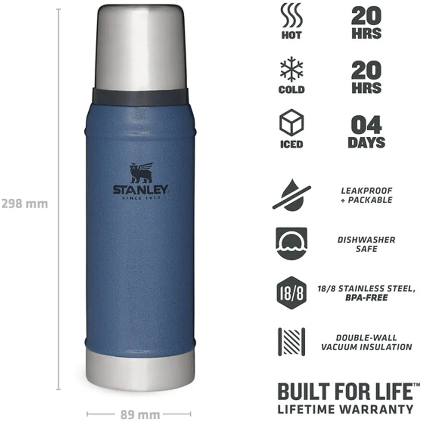 Stanley 0.75L Classic Legendary Thermal Cold Water Bottle