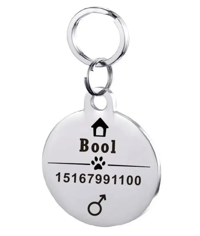Stylish Personalized Stainless Steel Pet ID Tag for Your Furry Friend