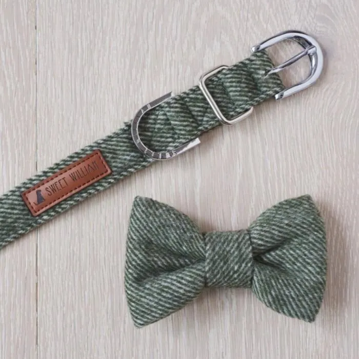 Sweet William - Tweed Dog Bow Tie - Green