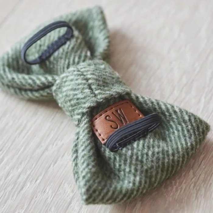 Sweet William - Tweed Dog Bow Tie - Green