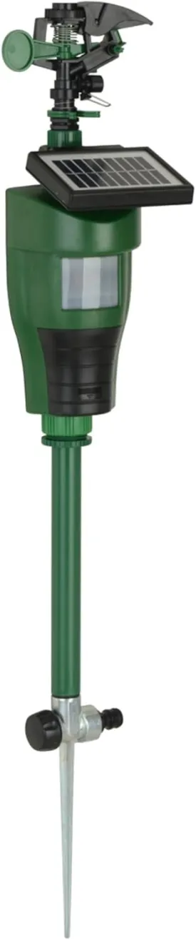 The Environmental Factor JetEye Solar-Powered, Motion-Activated Animal Repeller Water Jet Sprinkler, 120% Movement Detection, Sprays 30 Plus Feet, Operates 24/7 Day or Night