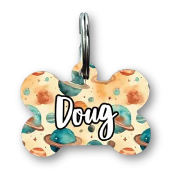 The Planet Seeker Bone Dog Tag