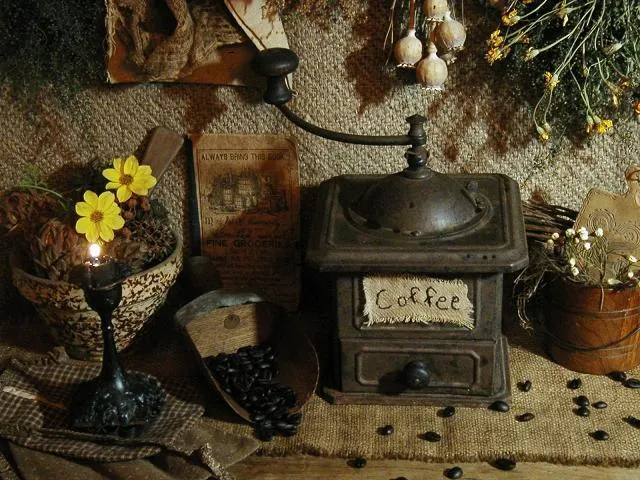 Tin Coffee Grinder Mill with Drawer for your Pantry