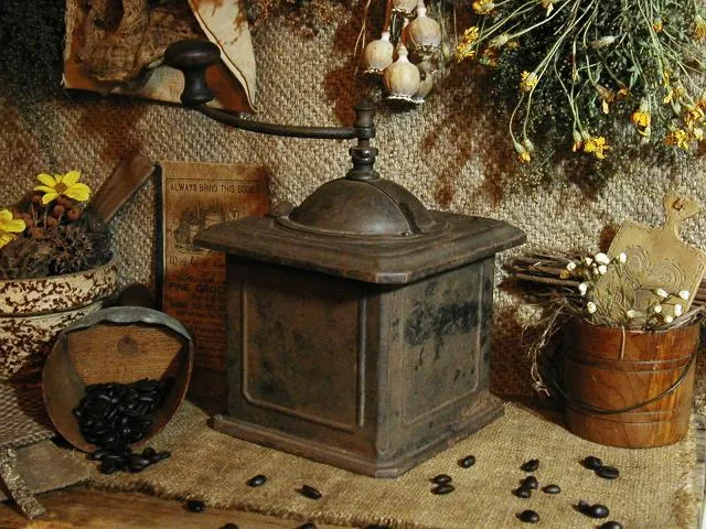 Tin Coffee Grinder Mill with Drawer for your Pantry