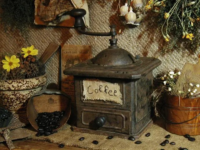 Tin Coffee Grinder Mill with Drawer for your Pantry