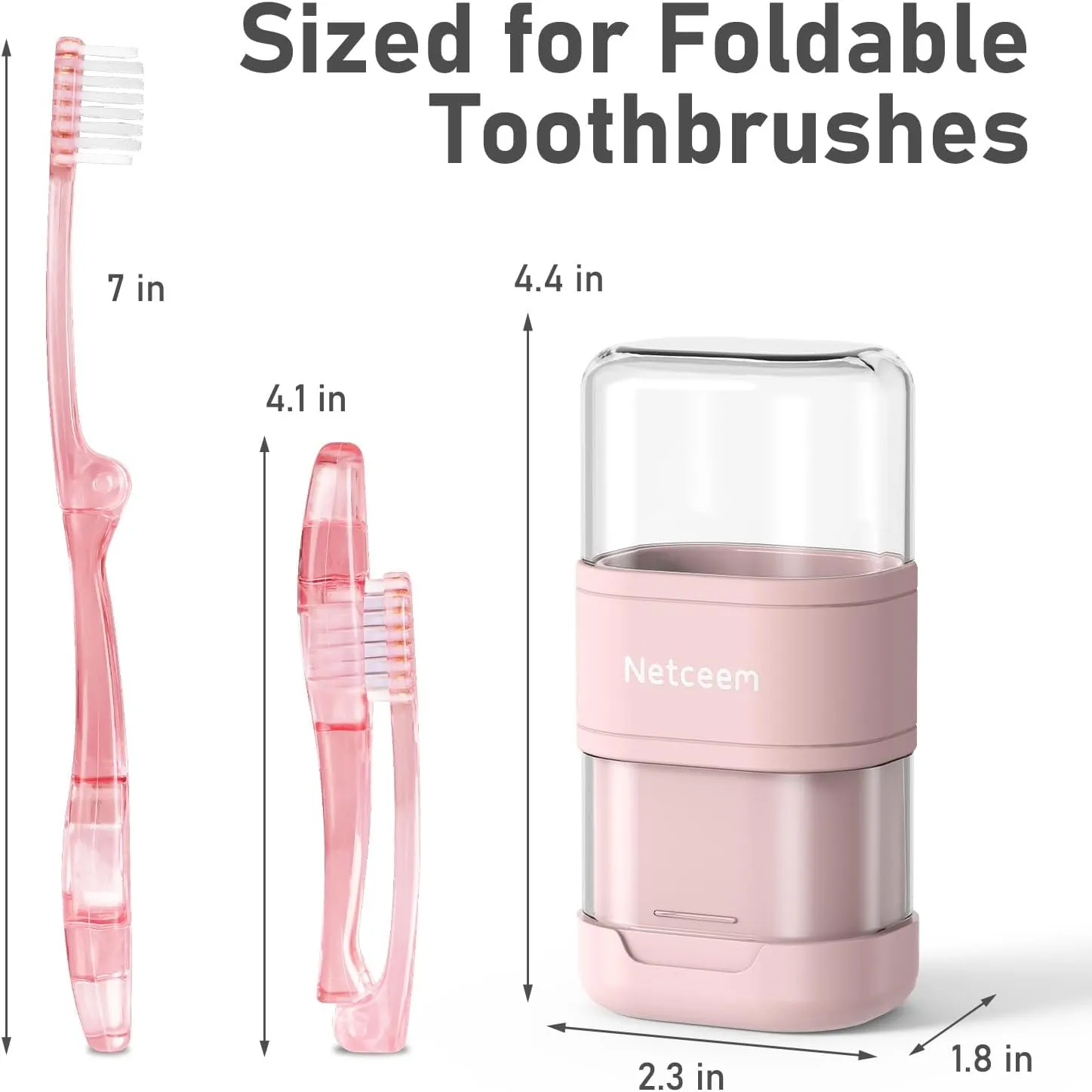 Toothbrush Case Kit Portable Folding Tooth Brush Holder for Travel and Toothpaste Cover Container with Mouthwash Cup, Compact Oral Clean Tools Organizer for Camping, Trips, School, Home (1Pack