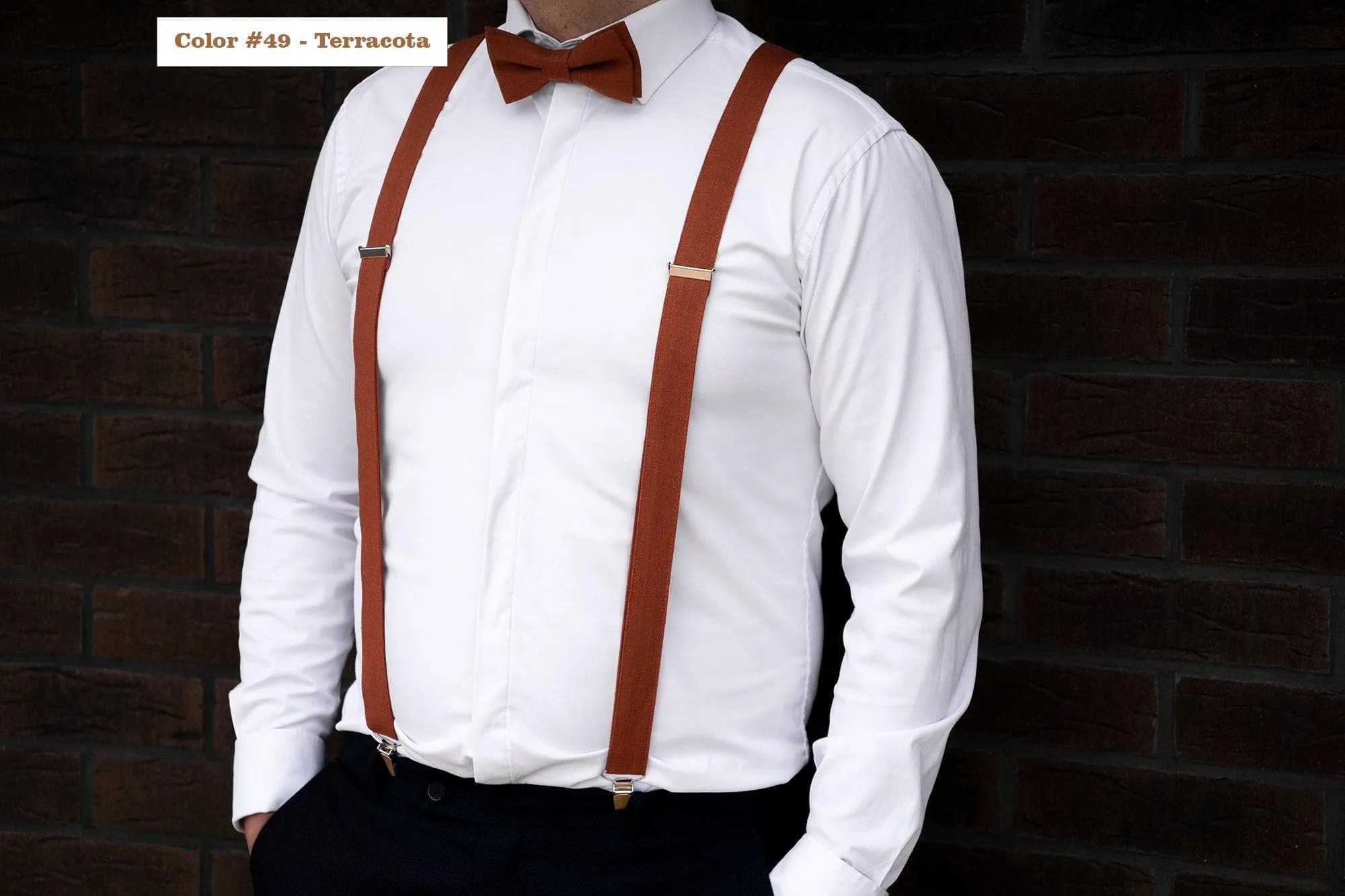 Vibrant Orange Linen Bow Tie - A Bold Accessory for Any Occasion