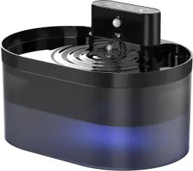 Wireless Cat Water Fountain: Pet Water Fountain Battery Operated, 74oz/2L Automatic Cat Water DispenserRechargeable Drinking Fountain for Cats Indoor with Motion Sensor, Black